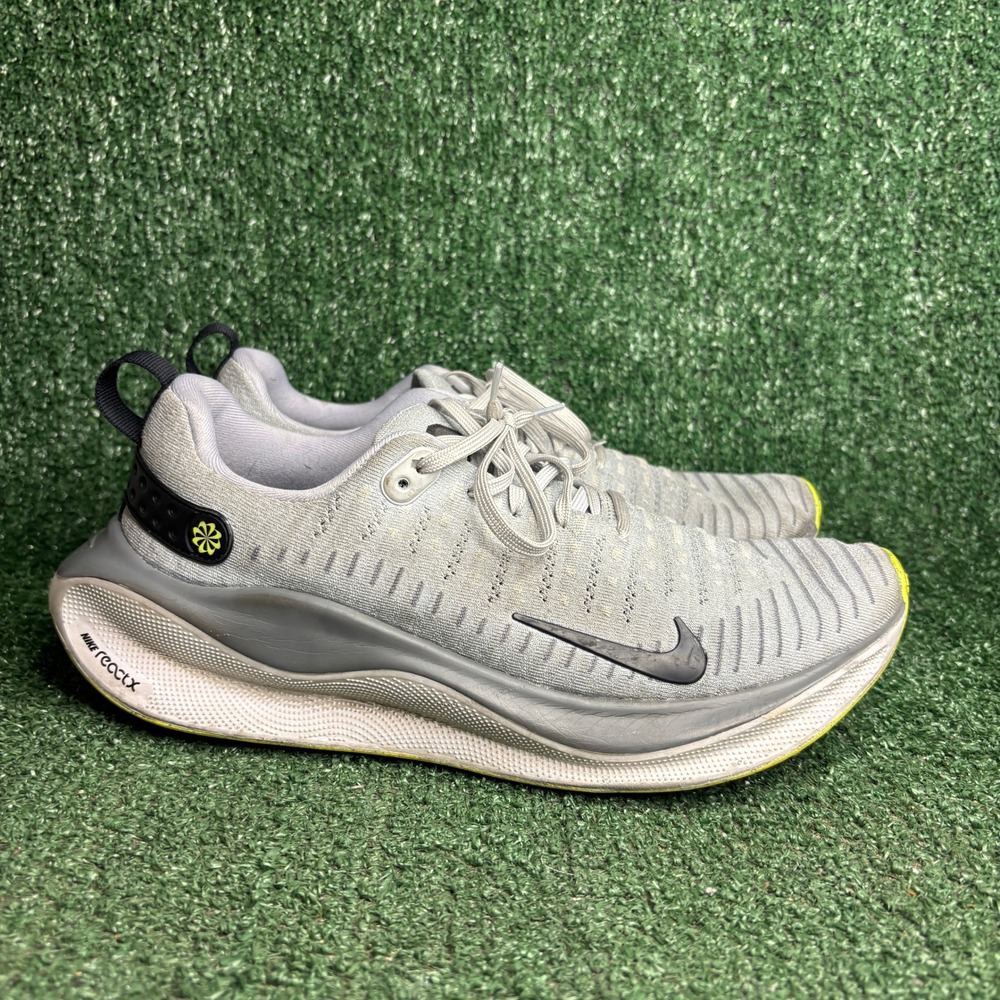 Nike ReactX Infinity Run 4 Flyknit Cushioning Sporty Running Shoes Grey Men 10.5